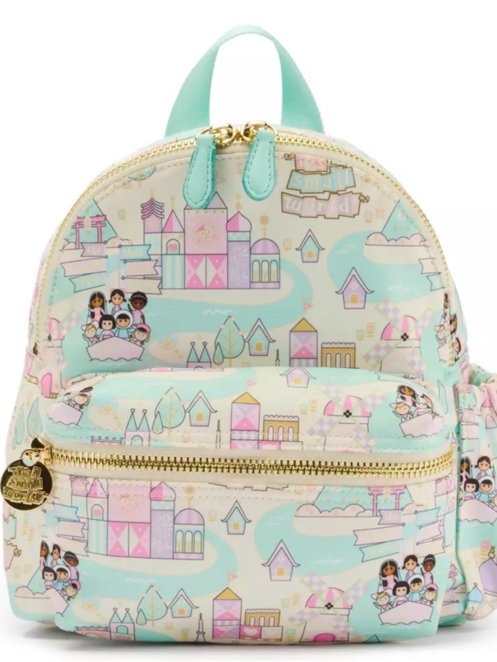 Stoney Clover Lane Disney Pastel It’s A Small World Mini Backpack - Mint Pink